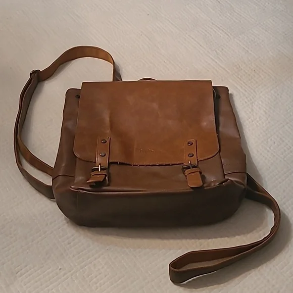 Zebella Genuine Leather Backpack – Tan Brown, Buckle Flap Style - Picture 2 of 9